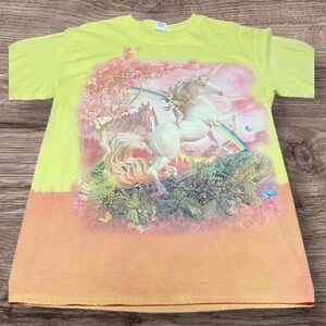 Unicorn Fantasy Yellow and Orange The mountain